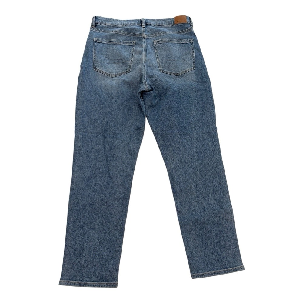American Eagle Hi Rise Jeans 12 R Blue Cropped Stretch 1977 Straight Leg (32x27) - Picture 2 of 9